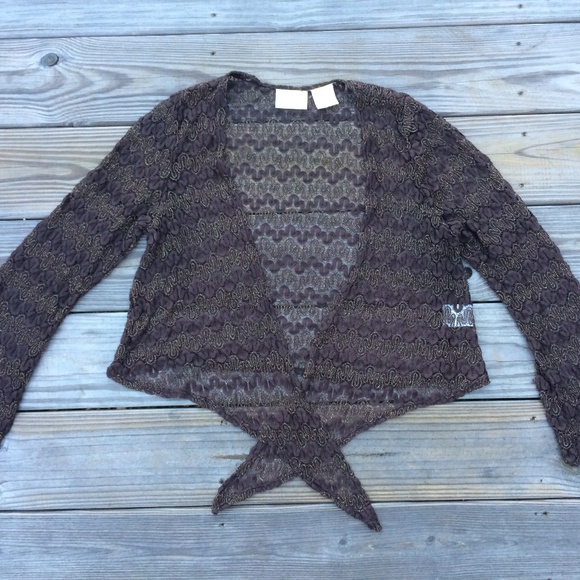 Worthington Women Shrug Top Dark Brown Lace Size1X - Picture 2 of 8
